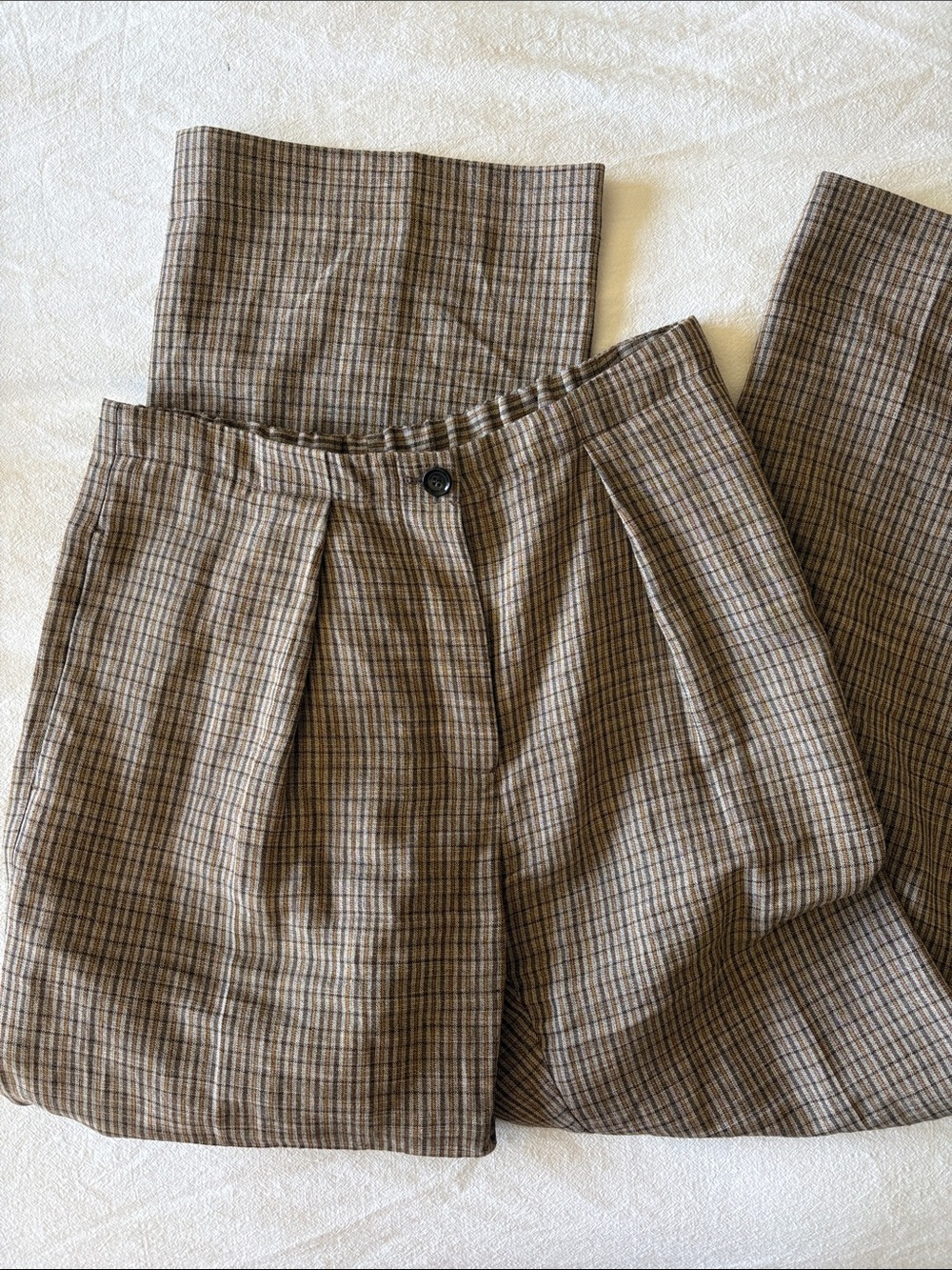 acne studio mens plaid trousers pleated brown pants 38